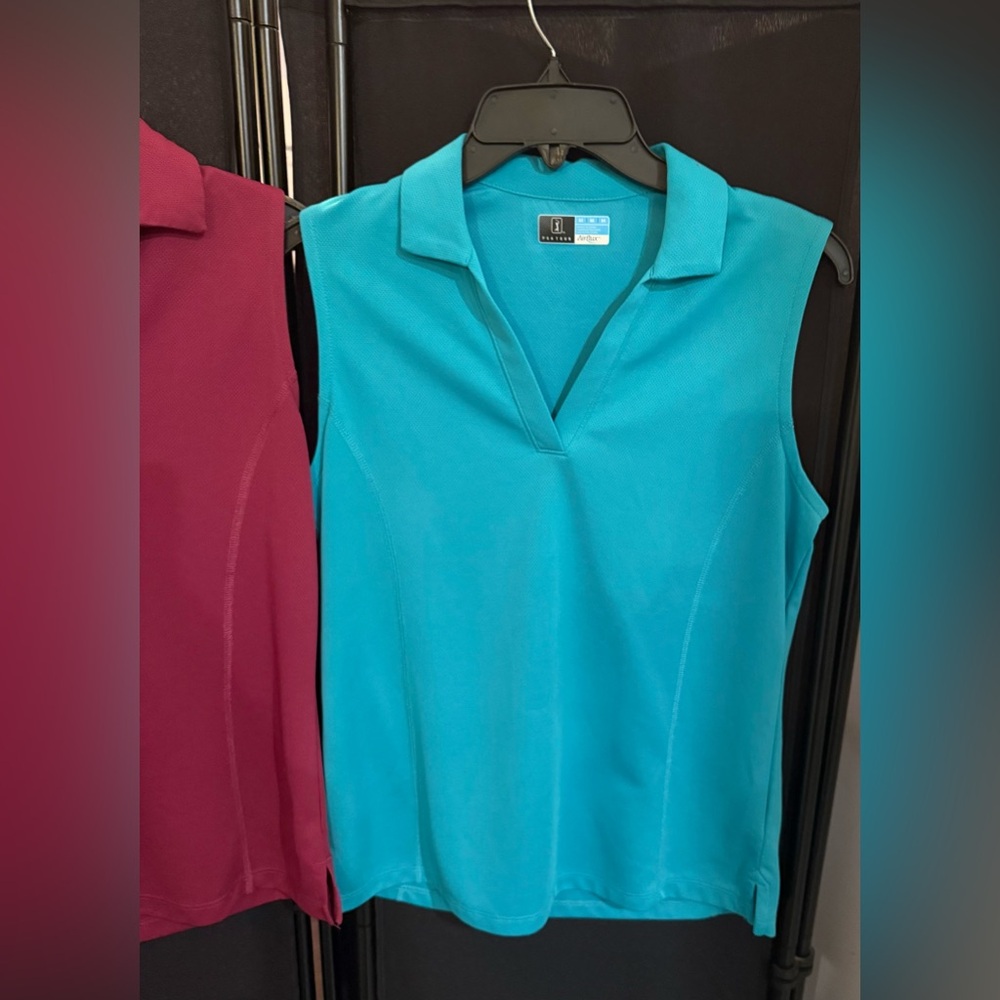 2 PGA Tour sleeveless tops. Sz. M Fushia & Teal - Picture 4 of 9